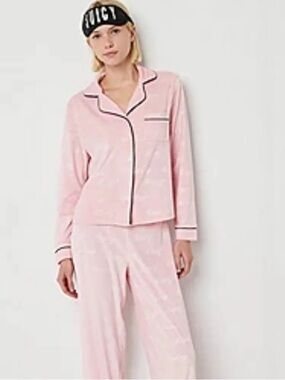 Juicy Couture Pink Pajama Set with Black Piping
